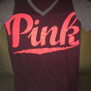 Vs Pink Burgundy And Coral Tee - image 1